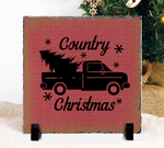 Country Christmas Slate Stone Sign