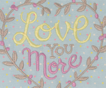 Love You More Embroidery (Blue and Yellow)