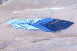Feather Free Standing Lace Bookmark (Blue Ombre)