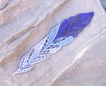 Feather Free Standing Lace Bookmark (Purple Ombre)