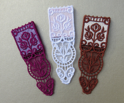 Floral Free Standing Lace Bookmark