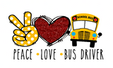 Peace Love Bus Driver Water Bottle