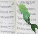 Mermaid Free Standing Lace Bookmark (Green Ombre)
