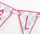 Personalized Banner (Grey and Pink)