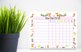 Chore Chart For Kids, Fox On Dry Erase Whiteboard