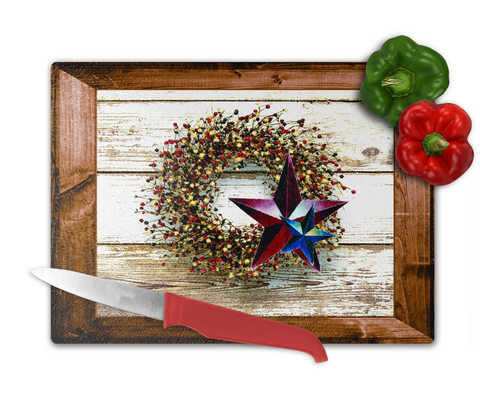 Country Star And Wreath Cutting Board